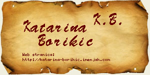 Katarina Borikić vizit kartica